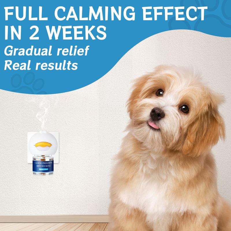 6-In-1 Dog Calming Pheromone Diffuser (2 Plug in + 4 Refills), Relief Anxiety, Storm Stress & Indoor Behavior Support, 120 Days Long Lasting Refill, Natural Odorless Safe Formula