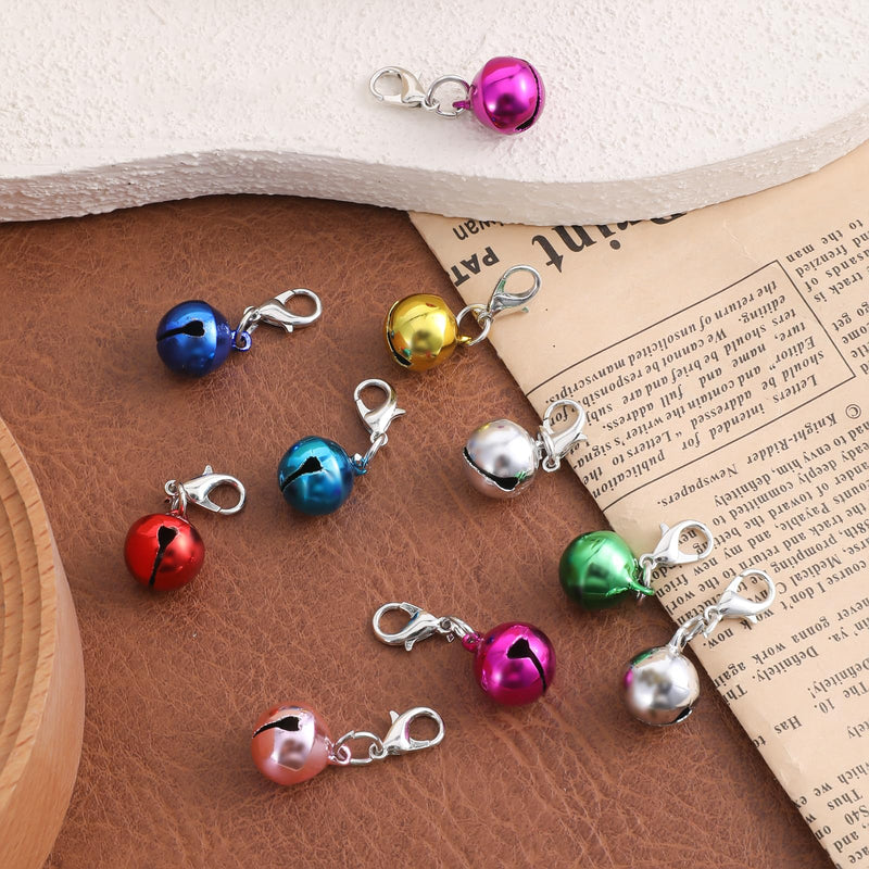 10 Pcs Cat Collar Bells, Colourful Bells with Clasps, Jingle Bells for Cat Collar, Pet Collar Bell Accessories, Dog Collar Bell Charms, 1.4cm Bells for DIY Crafts Decoration - BeesActive Australia