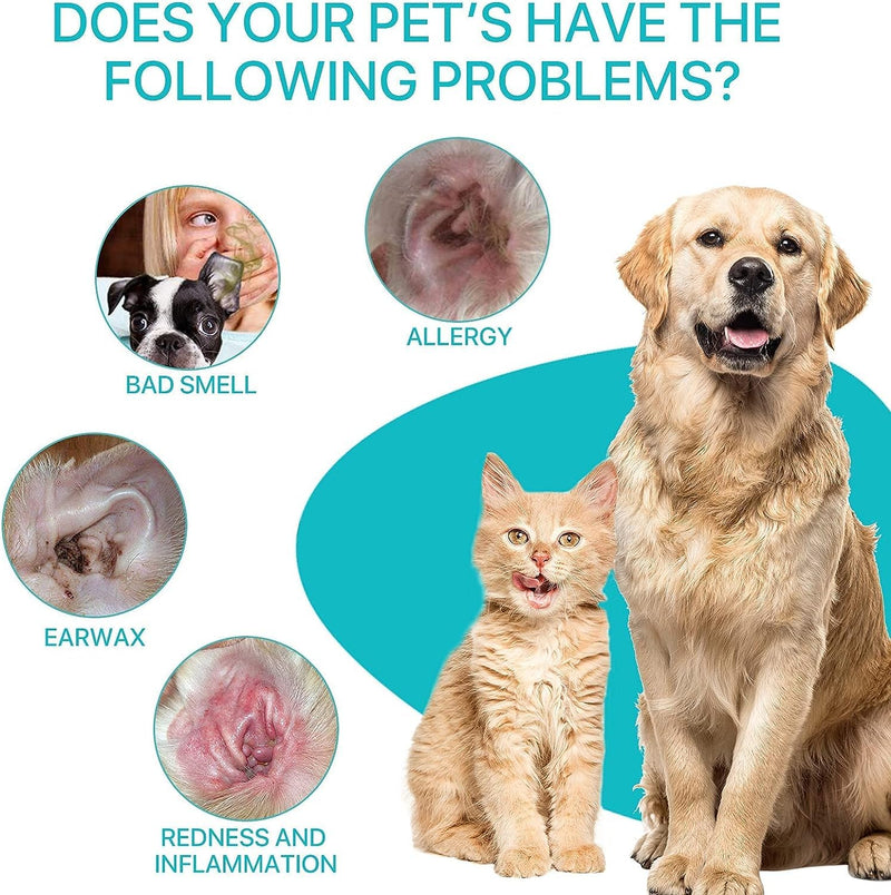 Dog Ear Cleaner 30 g, Ear wash for Dogs & Cats, Dog Ear Powder for Hair Removal, Pet Ear Infection Treatment, Effectively Removes Debris, Waxy, Buildup and Ear Odor, Soothes Itchy & Inflamed Ears 70g