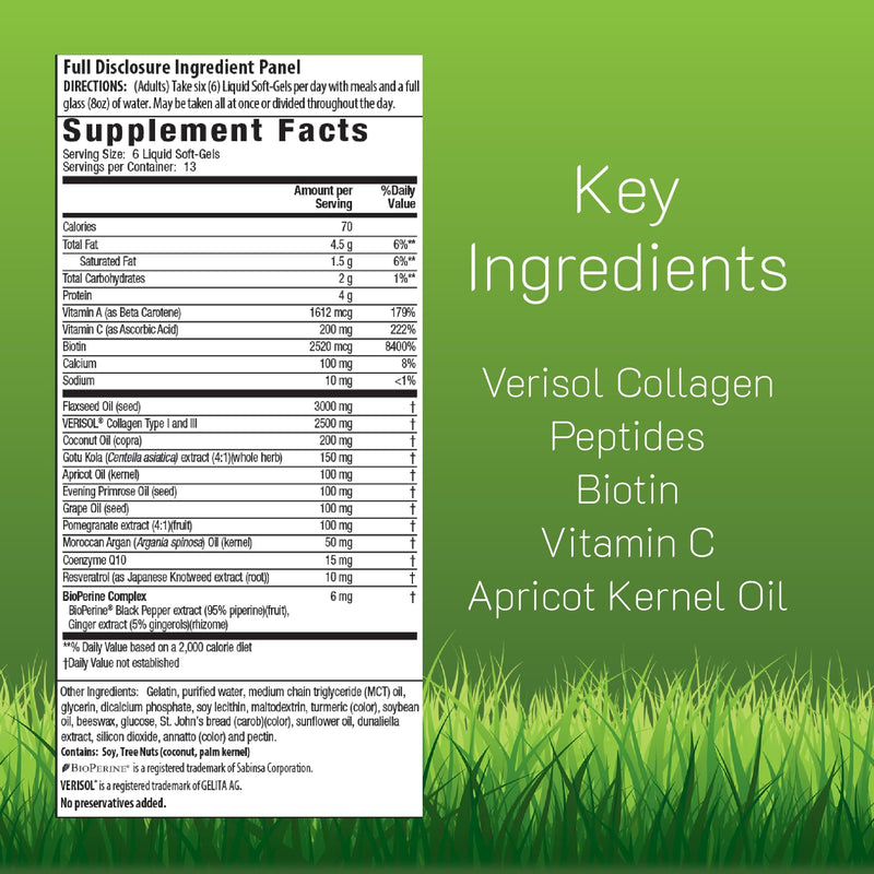 Irwin Naturals Collagen Beauty Supplement Hair Skin and Nails Vitamins | Beauty From Within | VERISOL + Biotin + Omega oils | Fine Lines and Wrinkle Support | 80 Liquid Soft-Gels 80 Count (Pack of 1)