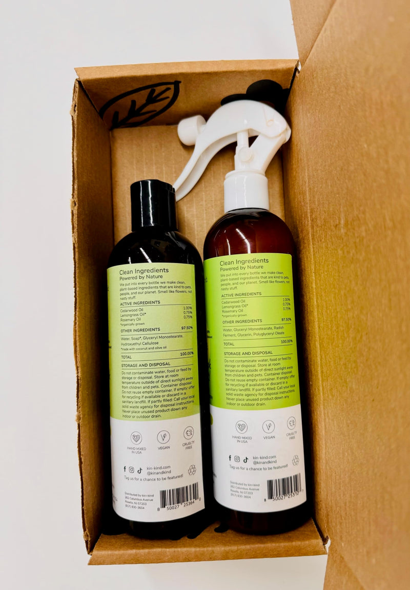 Flea & Tick Spray and Shampoo Kit for Dogs & Cats Lemongrass Shampoo - Lemongrass Spray - PawsPlanet Australia