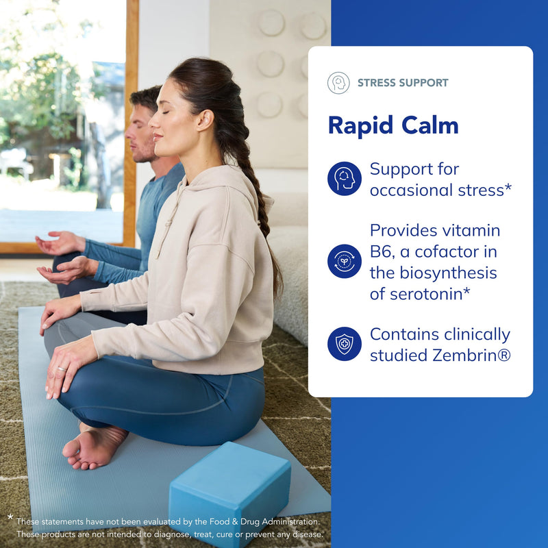 Pure Encapsulations Rapid Calm, 30 Capsules | Stress and Sleep Support Supplement*, Contains Vitamin B6, Zembrin and Suntheanine L-Theanine, Non-GMO, Gluten-Free, Vegan