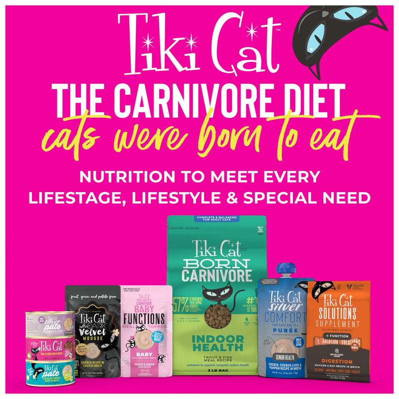 Tiki Cat Solutions Supplements Mobility Mousse, Chicken in Broth, Formulated to Support Healthy Joints, Functional Cat Food Supplement, 5.6 oz. Pouch (Pack of 20)
