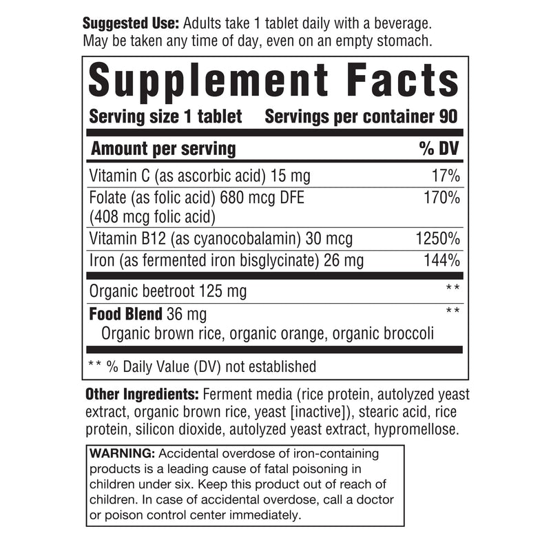 INNATE Response Formulas Iron Response, 90 Tablets | Daily 26 mg Iron Supplement for Women & Men, Vitamin C, Folic Acid & Vitamin B12, Vegan, Non-GMO, Kosher, 90 Servings