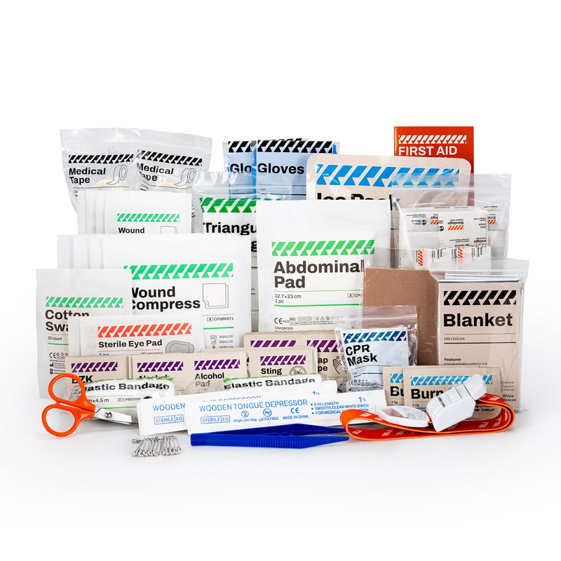 RHINO RESCUE 220 Pieces First Aid Kit Refill Bag, Emergency Extra Replacement Supplies, Includes Medical Bandages, Gauzes & Pads for Home, School & Car Red 220 Piece