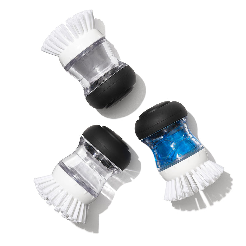 OXO Good Grips Soap Dispensing Palm Brush, Black/Clear/White - BeesActive Australia