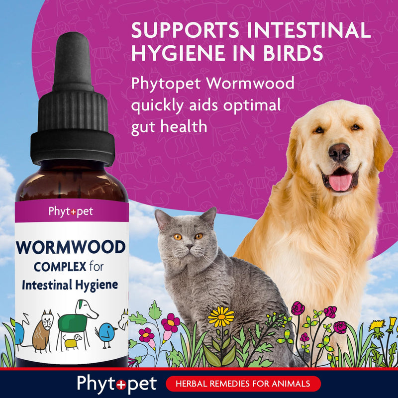 Phytopet Wormwood Complex, All Natural Pet Remedy Intestinal Hygiene, Health and Wellbeing, Herbal Supplements for Dogs and Cats, 30ml - 100% Herbal Phytopet Pet Supplies