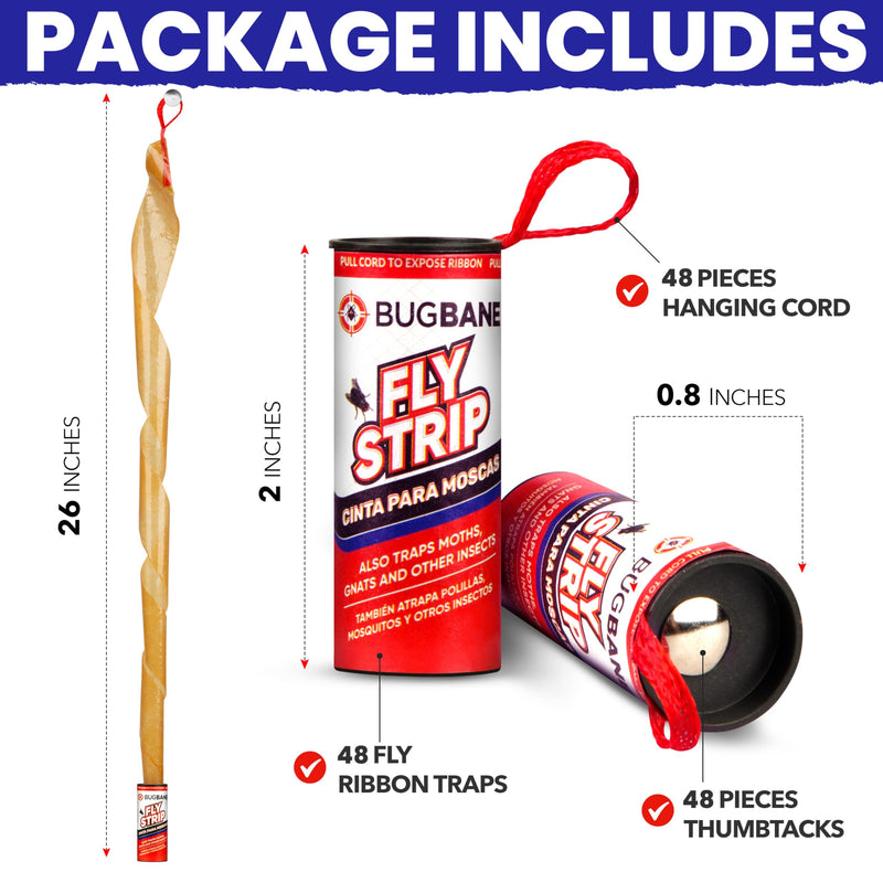48 Fly Strips Indoor Sticky Hanging with Pins. Fly Trap Fly Paper Strips Indoor Hanging Fly Tape for Indoors and Outdoor. Fly Catcher Fly Ribbon Sticky Fly Traps for Indoors Flypaper. Fruit Gnat Traps 48pk - BeesActive Australia