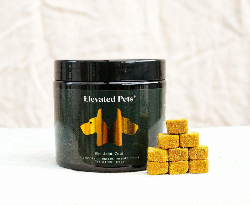 Ultra-Healthy Omega 3 Fish Oil Treats w/MSM, Glucosamine, Chondroitin, EPA/DHA for Dogs: Elevated Pets Fish Oil, Turmeric & Joint Supplement + Allergy Chews - Ultimate Dog Vitamin Supplement - PawsPlanet Australia