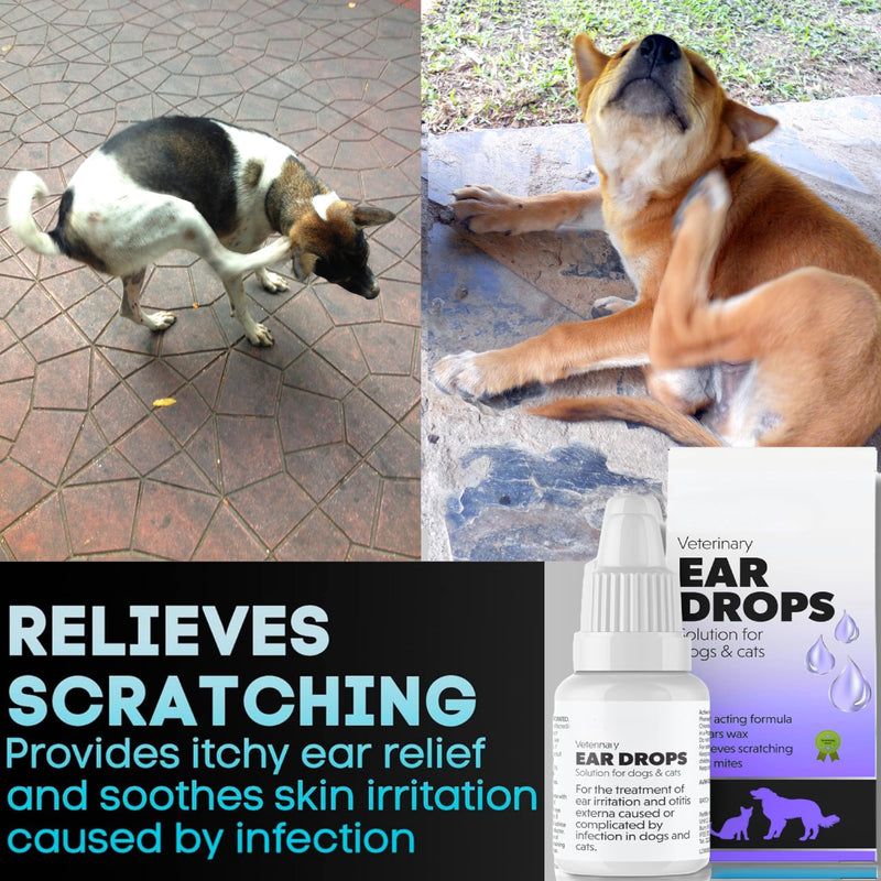 Dog Ear Cleaner | Dog Ear Drops | Ear Drops for Dogs | Ear Mite Treatment for Dogs | Cat & Dog Ear Infection Treatment | Ear Cleaner for Dogs UK | Dog and Cat Itchy Ear Treatment 14ml Sold by UMDA