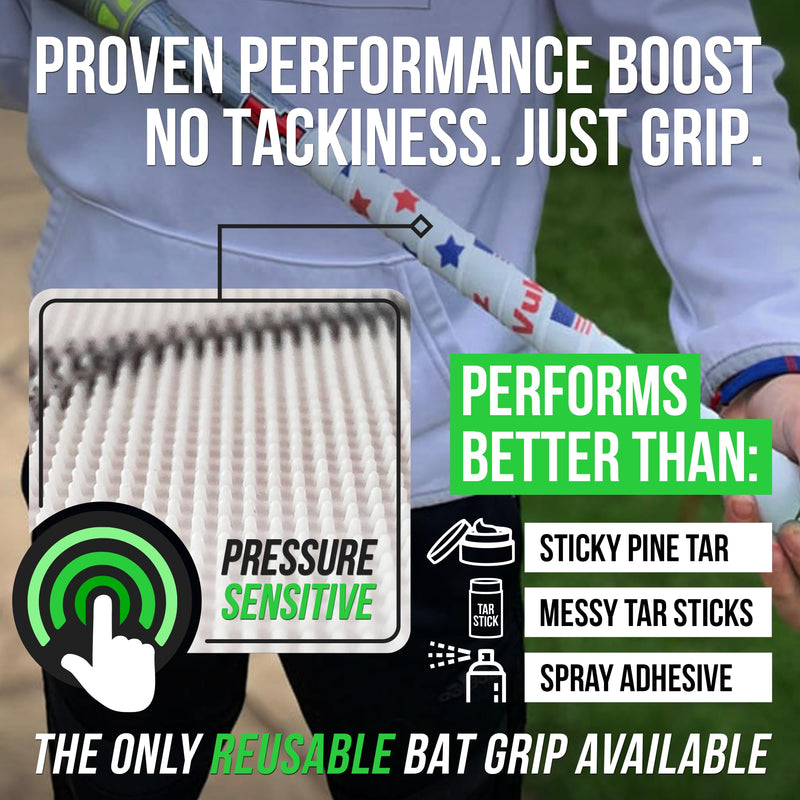 VukGripz USA Made Baseball Bat Grip Tape - Non Sticky, Friction Based, Moisture Wicking, Vibration Reducing Softball Batting Grips - Official Bat Tape Grip Supplier of USA Baseball Legacy Stars and Flags - BeesActive Australia