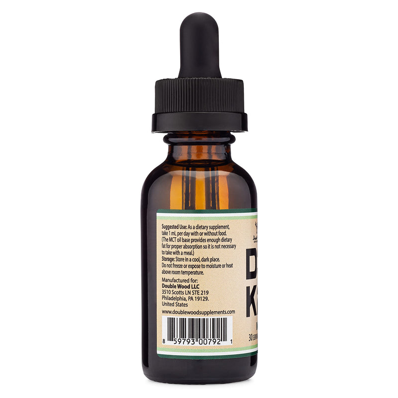 Vitamin D3 K2 5,000 IU Liquid Drops (5,000 IU of D3 and 200mcg of 99.9% All-Trans Patented K2 MK-7 (K2Vital)) Max Absorption Liquid Vitamin D Drops (30 Servings) by Double Wood (Pack of 2) 1 Fl Oz (Pack of 2)