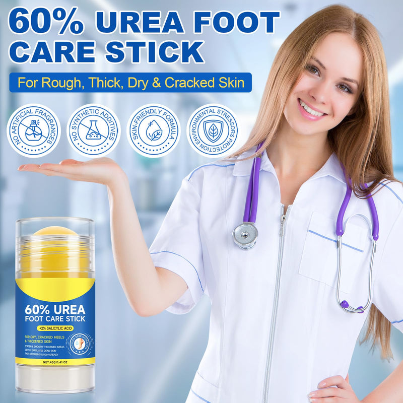 60% Urea Foot Cream with 2% Salicylic Acid, Urea Cream for Cracked Heels and Dry Skin, Deep Moisturizing, Foot Callus Remover and Soften, Cracked Heel Repair Cream, Feet Care - BeesActive Australia