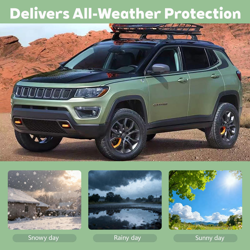 Front Windshield Wrap Corner Trim & Wiper Cowl Panel for Left & Right Side - Compatible with 2017-2023 Jeep Compass - Replaces# 7AA47RXFAA, 7AA46RXFAA, 5UT13RXFAB, 5UT12RXFAB- Engine Hood Hinge Cover