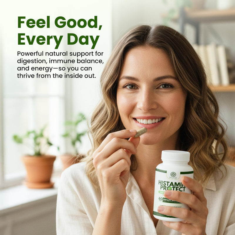 Histamine Protect DAO Enzyme Supplement, 60 Capsules | 30,000 HDU Diamine Oxidase, For Histamine & Fermented Foods, Gut & Digestive Support, With Quercetin, Magnesium & Vitamin C