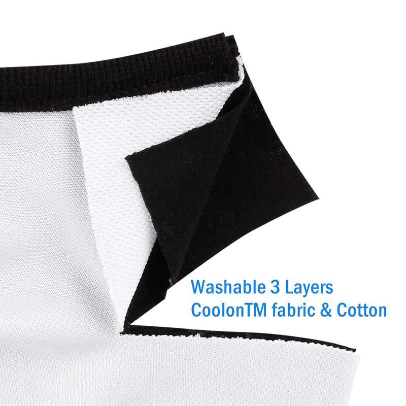 WITHMOONS Cloth Face Mask Washable Reusable 3-Ply Mouth Shield with Nose Wire 3PACK EU0304 Black 1 Count (Pack of 3)