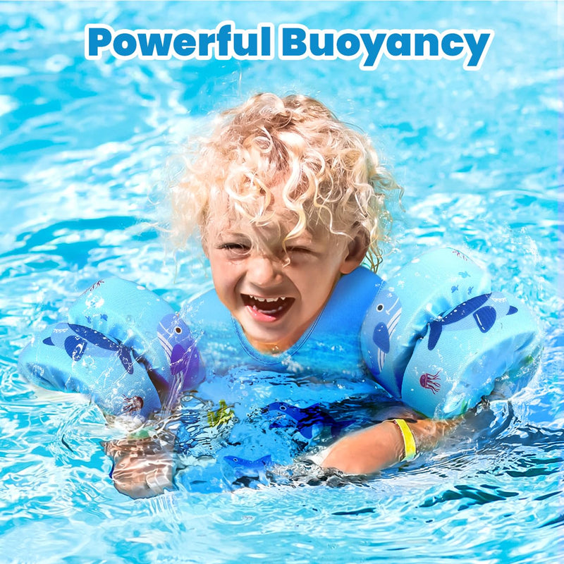 HeySplash Toddler Swim Vest, Toddler Floaties Fit 13-30 Lbs, Puddle Kids Jumper with Adjustable Strap, Pool Float Jacket Arm Floaties Baby Floatie Water Wing, Pool Sea Swimming Aid A-6-15kg Shark - BeesActive Australia