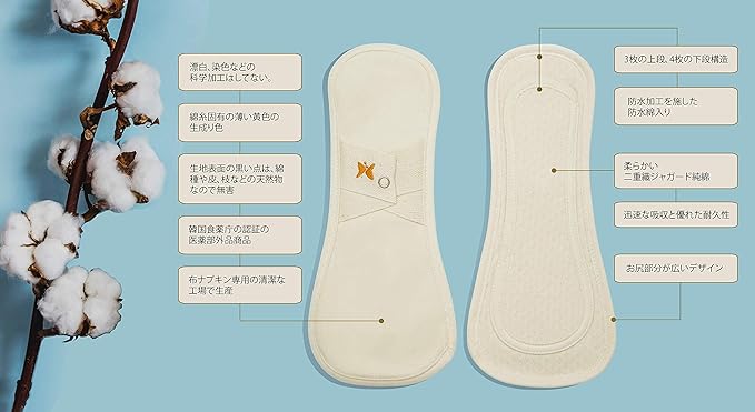 serenapu Fabric Urine leakage Pads L 100% Cotton - BeesActive Australia