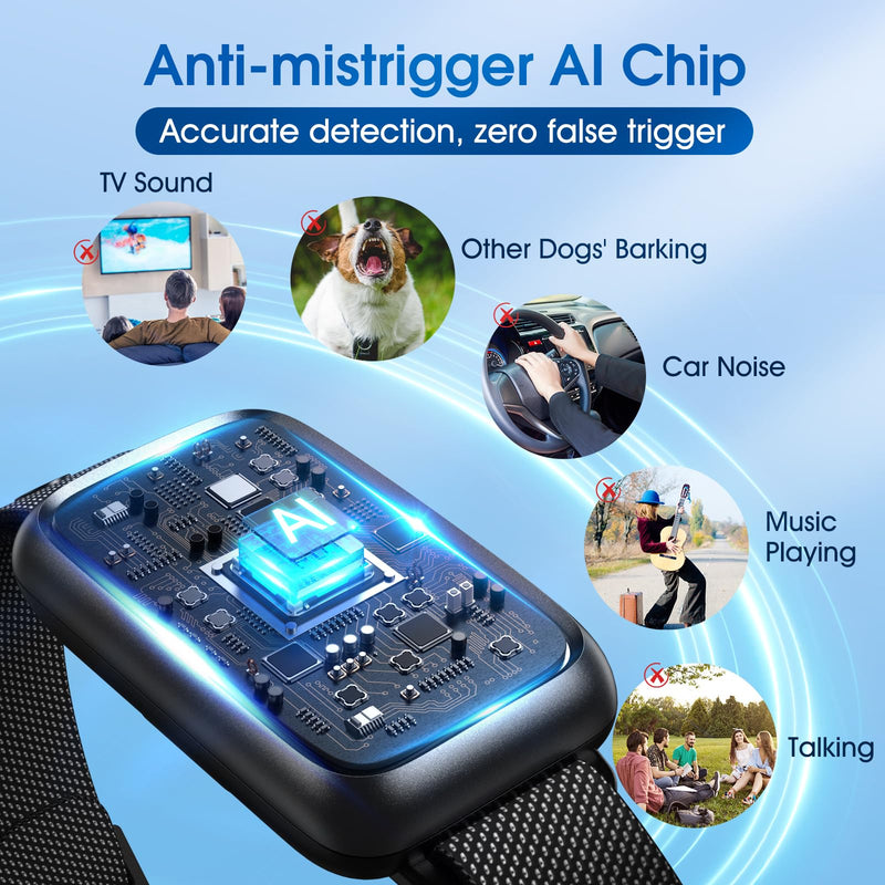 Bark Collar, Dog Bark Collar for Small Medium Mini Dogs, Automatic Stop Bark Collar, Safe Humane Barking Collar with 4 Effective Modes Beep Vibration & 7 Adjustable Sensitivities, Black S - BeesActive Australia