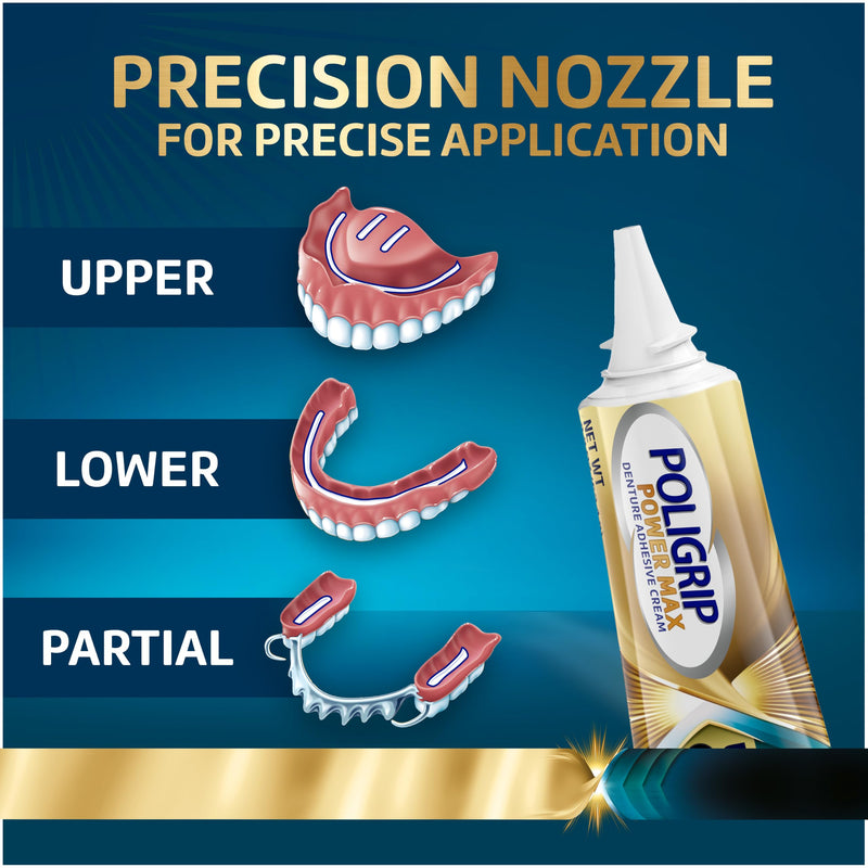 Poligrip Ultimate All-in-1 Denture Adhesive Cream, 2.2 oz (4 Pack)