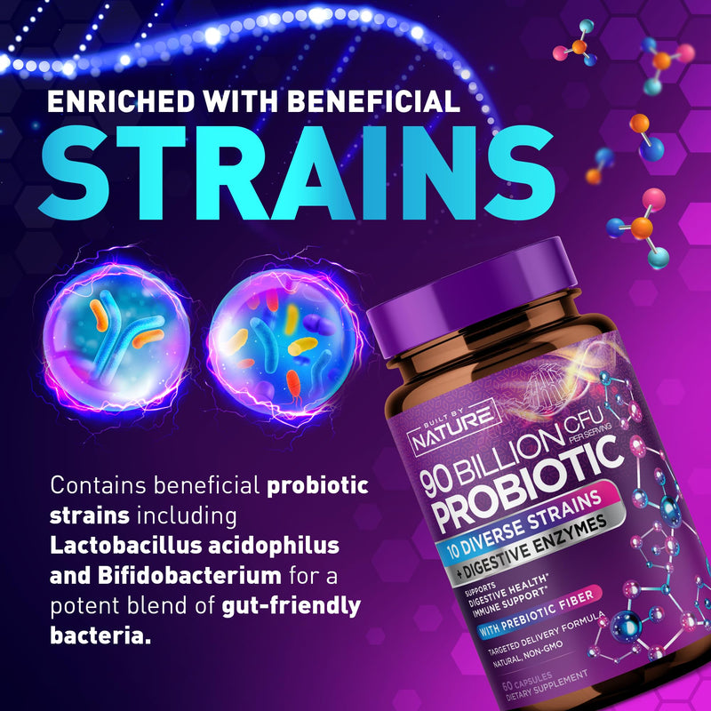 Built by Nature Probiotic for Men & Women, 60 Capsules | 100 Billion CFU