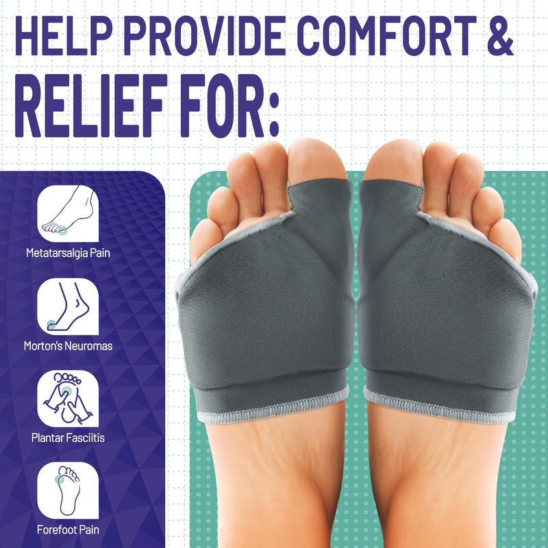 Orthopedic Metatarsal Pads,Ball of Foot Cushion with Gel Pad for Women and Men, Foot Pads for Ball Pain Relief, Morton's Neuroma, Metatarsalgia Support. (Gray, Middle:Women(7-9)/MEM(5-7)) Gray MIDDLE:WOMEN(7-9)/MEM(5-7)