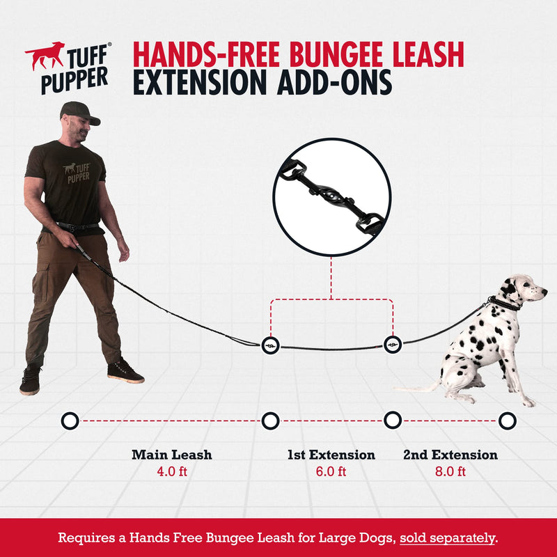 Tuff Pupper Heavy Duty Hands Free Dog Leash | One Large Dog Up to 125 lbs | Comfortable Shock Absorbing Bungee | Reflective Padded Handles | Lumbar Waist Belt 26-38" | Walking Jogging Running Leash One - Large Dog (45-125 pounds) - BeesActive Australia