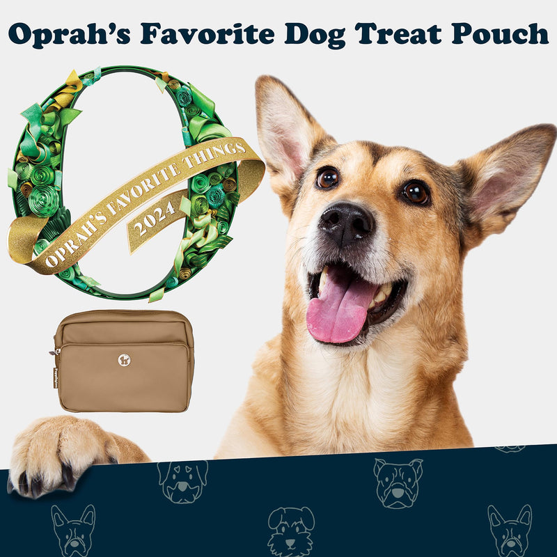 Puppington 3-in-1 Crossbody Bag & Dog Treat Pouch for Pet Training - Matching Compostable Poop Bags, Built-In Poop Bag Dispenser & Slow-Feeding Travel Dog Bowl - Dog Walking Bag (Latte Beige) Latte Beige - BeesActive Australia