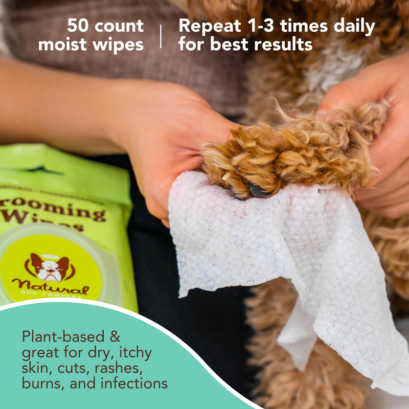 Natural Dog Company Grooming Bundle with (1) Itchy Dog Shampoo,12 oz. and (3) Grooming Wipes, 50 Count Each - PawsPlanet Australia