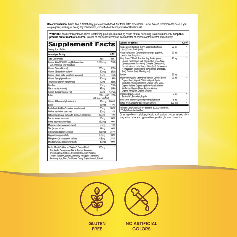 Nature's Way Alive! Adult Ultra Multivitamins, High Potency, 60 ct | Promotes Cellular Energy Metabolism*, Heart & Muscle Function*, B-Vitamins Including Methylated B12, Gluten-Free