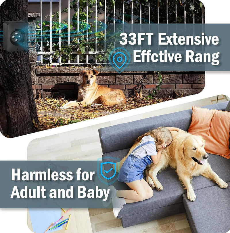 Zigzagmars Anti Barking Device for Dogs, Ultrasonic Dog Barking Control with 3 Adjustable Modes, Rechargeable & Weatherproof, Indoor & Outdoor Use
