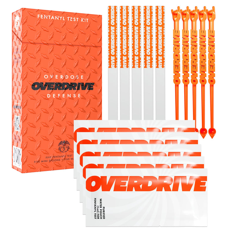 Fentanyl Test Strips, 5 Pack by Overdrive Defense, Drug Testing Kit for Liquid & Powder Substances, Rapid Detection, Highly Sensitive & Easy to Use