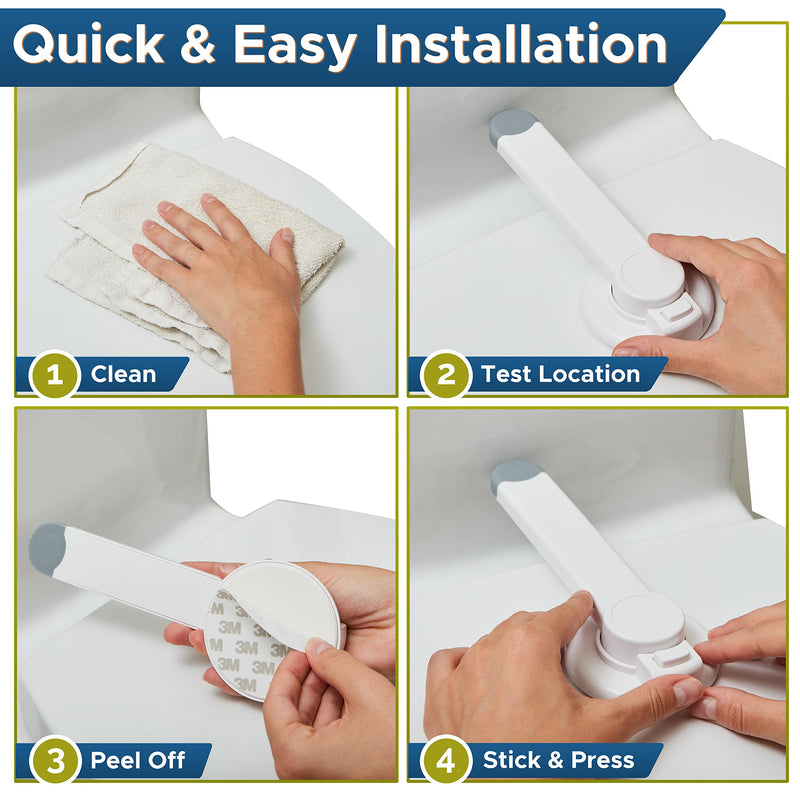 Toilet Locks Baby Proof (2-Pack) Ideal Baby Proof Toilet Lid Lock with Arm ‚Äì No Tools Needed Easy Installation with 3M Adhesive ‚Äì Top Safety Toilet Seat Lock ‚Äì Fits Most Toilets, White 2 Count (Pack of 1) - BeesActive Australia
