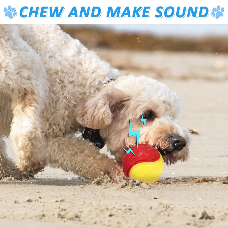 6Pcs Squeaky Dog Balls, Dog Toys Balls for Training, Tough Ball Toys for Dogs, Fit with Dog Ball Launcher, High Bouncy Dog Ball for Interactive Playing, Puppy Pet Chew Balls Teething Balls 2.5in S6-muti-color - BeesActive Australia