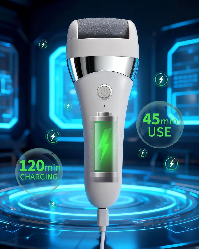 Electric Foot Callus Remover, Rechargeable Foot Care Tool with 3 Speed Settings, Waterproof Foot File, Portable Foot Dead Skin Remover, Smooth Heels, Home or Travel Spa Foot Care - BeesActive Australia