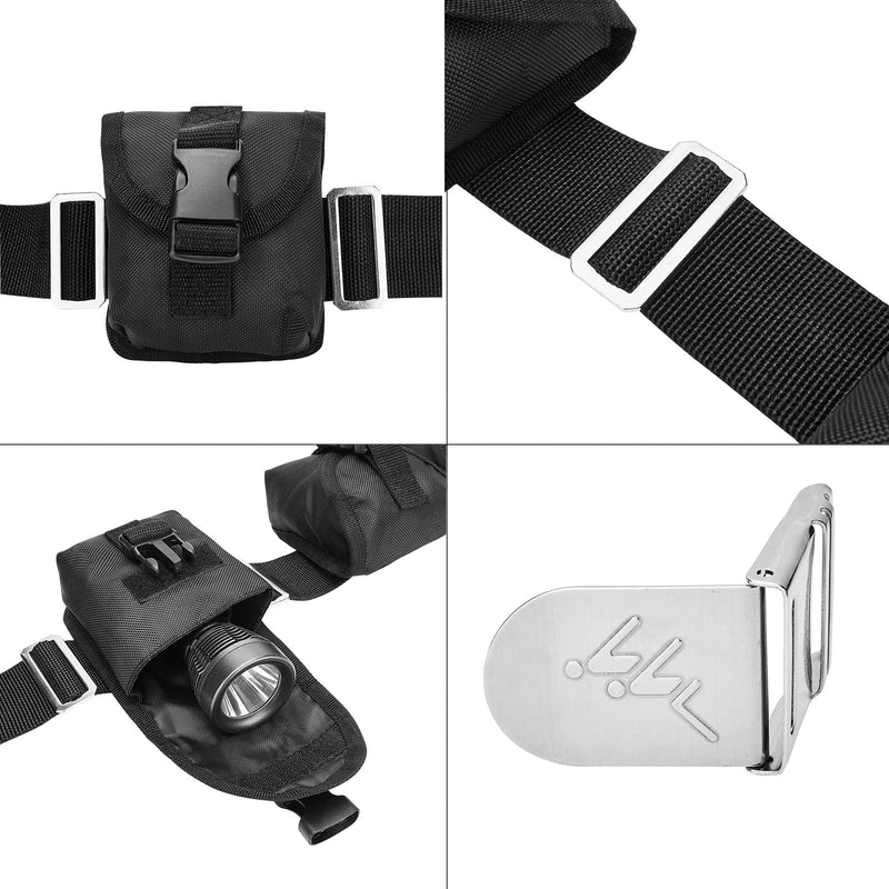 Scuba weight belt with 4 pockets, quick release buckle diving pocket weight belt with 5pcs weight keepers,weight pouch belt fit for waist 32" to 52" - BeesActive Australia