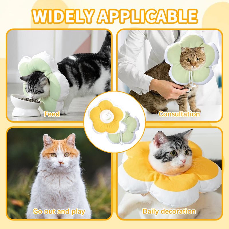 VARKAGE Pack of 2 waterproof cat collars, adjustable cat collar, flower shape neck ruffs for pet recovery, protection against licking, clean beauty, disease protection - BeesActive Australia