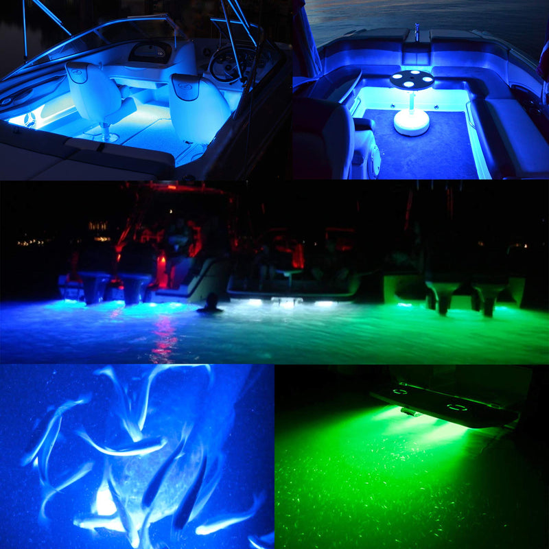 HUSUKU LED Marine Courtesy Lights, 316 Stainless Steel, 18LED IP65 Boat Transom Mount Waterproof Stern/Pontoon Lights 10-36V blue - BeesActive Australia