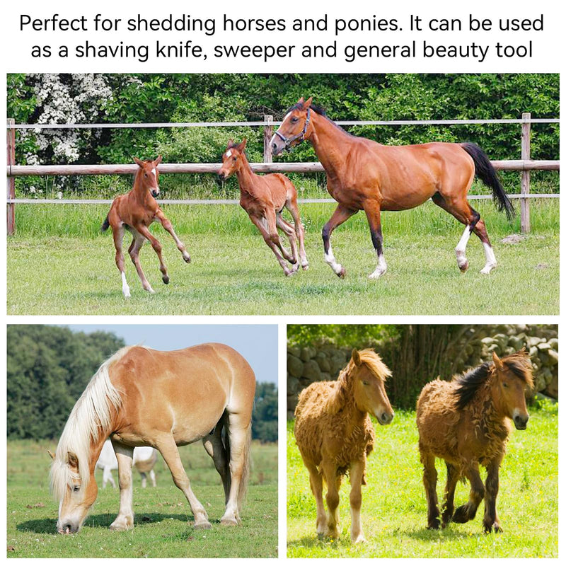 Frdhee Metal Dog/Horse Welding Knife Welding Knife for Horses Welding Knife with Prongs Stainless Steel Shedder Scraper Tool Double Sided Blade for Cleaning Dirt and Loose Hair - BeesActive Australia