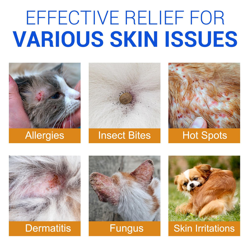 Anti Itch Spray for Dogs, Cats, Horses - Itch Remedies Relief Spray & Hot Spot, Bites, Scrapes, Irritated Skin for Dogs, Irritated Dry Itchy Skin - Pet Skin Care Treatment- 120ml / 4 oz