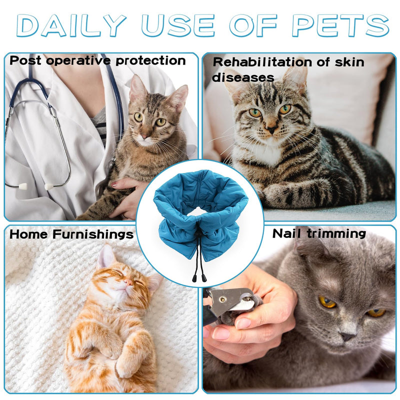 Huiyoulan Neck Brace Cat Protection, Adjustable Soft Cat Neck Brace, Elizabethan Collar, Post-Op Collar Protective Collar for Cats, Prevents Cats From Licking Wounds (S) - BeesActive Australia