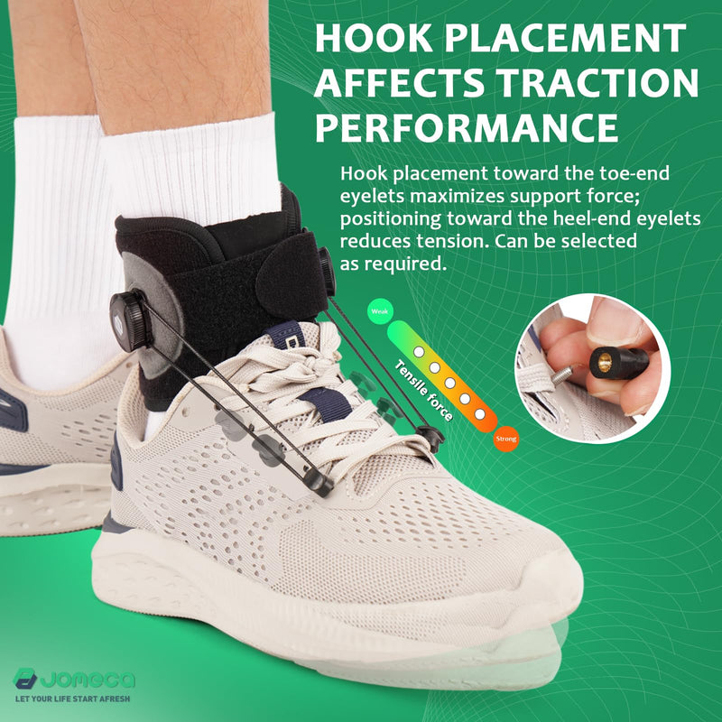 AFO Foot Drop Brace Adjustable Tension with Dual-Dial Drop Foot Brace for Walking with Shoe Use with Shoes Featuring Eyelets (Medium, 1 Pack) Medium