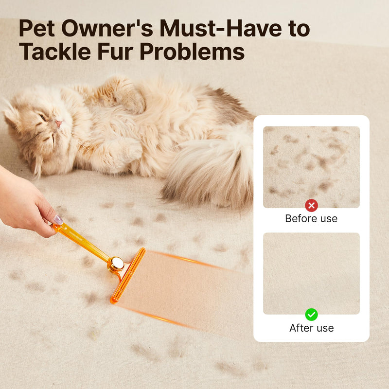 Potaroma Pet Hair Remover Set of 2, Dog Cat Hair Remover, Fur Removal Tool, Portable Carpet Scraper Brush for Carpets, Car Mat Couch, Pet Bed, Furniture Rug - BeesActive Australia