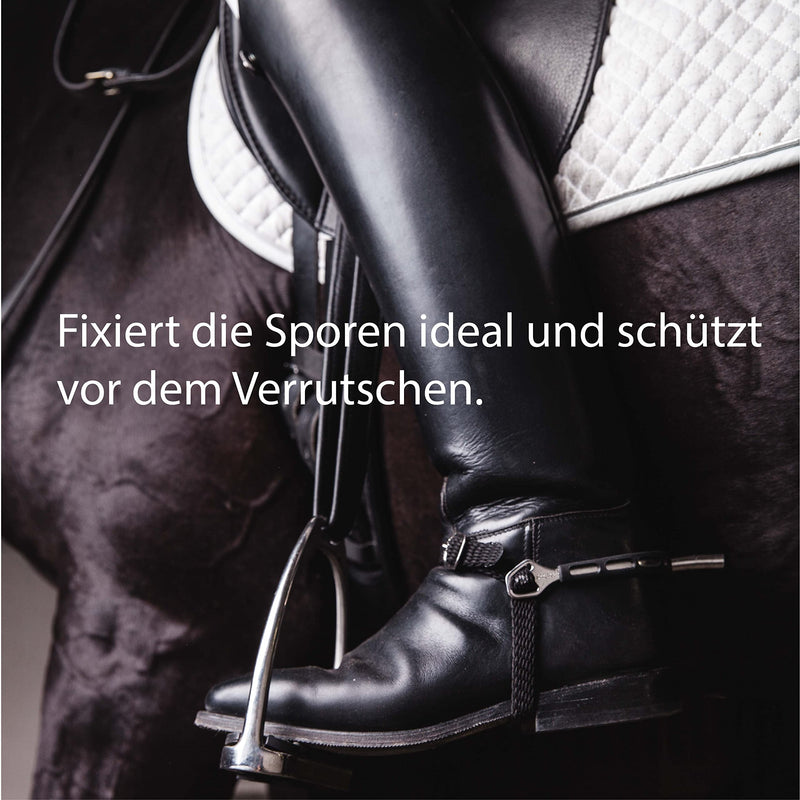Pferdelinis spur straps in black, 2 pieces for spurs, replacement straps, size adjustable, perfect fixation of riding spurs - BeesActive Australia