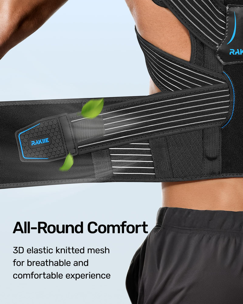 Posture Corrector for Women and Men, Upgraded Back Brace with Enhanced Support, Shoulder Straightener with Cushioned Shoulder Pads & Underarm Pain Relief Strap, Size M (Underbust: 35.4"-41") Black Medium (Upper Waist: 35.4"-41.3")