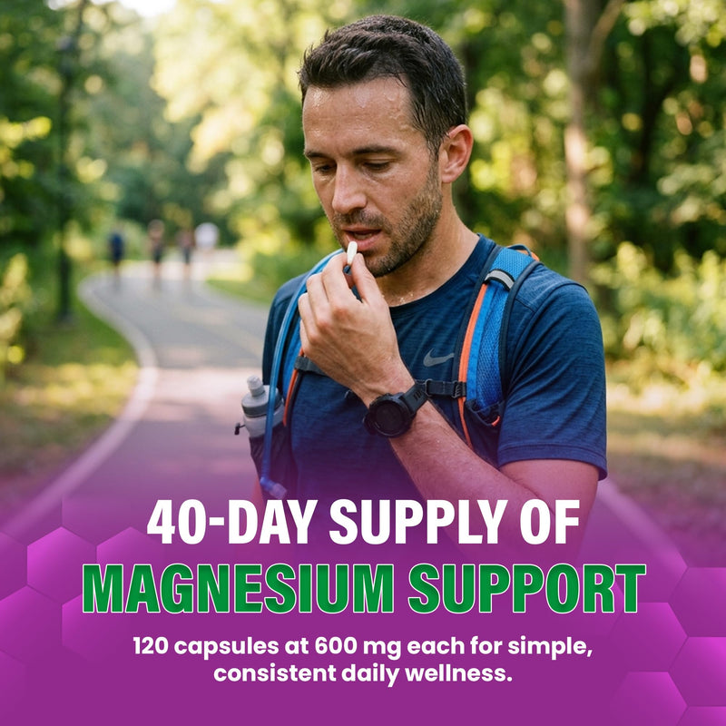 Magnesium Citrate 600mg, 120 Capsules - 3-in-1 Magnesium Citrate Capsules with Vitamin D3 and Zinc Supplements - citrato de magnesio for Muscle, Nerve Function, Healthy Bones, Teeth, Fatigue/Tiredness