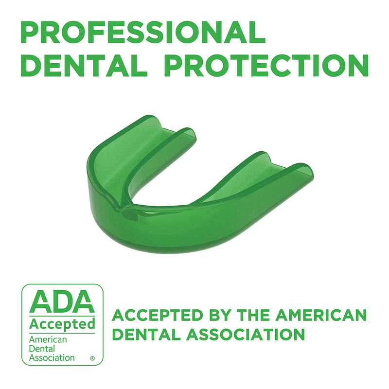 Delta Dental Athletic Sports Mouth Guard - ADA Accepted - 2X the Impact Absorption of Traditional mouthguards for Contact Sports - Works with Braces (Adult, Clear) 2 Pack Adult - BeesActive Australia