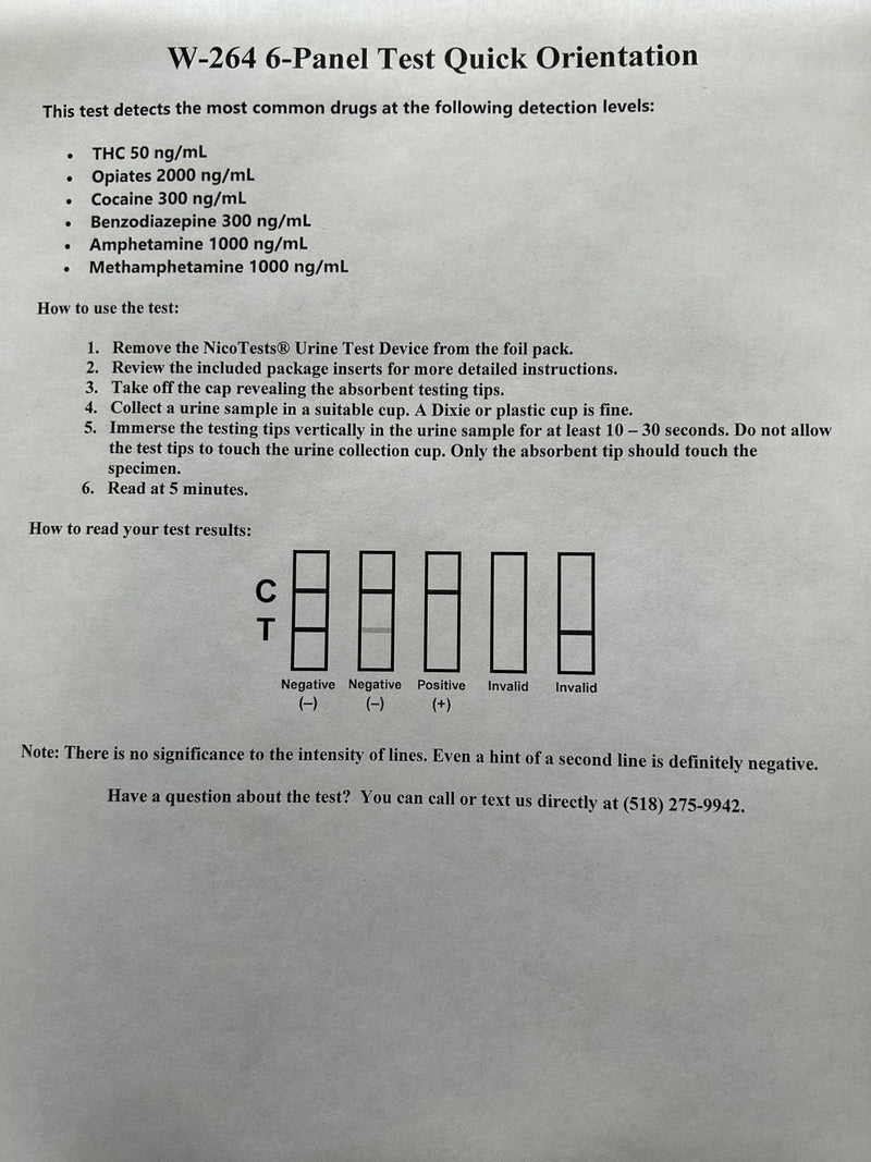 At Home Urine Drug Tests, 6 Instant Test Kits for Marijuana, Cocaine, Opiates, Amphetamine, Methamphetamine, Benzodiazepine, 5 Tests - BeesActive Australia