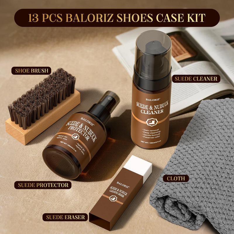 Suede & Nubuck Care Kit for Clog & Sandal, 5-Piece Set with Cleaner, Protector, Suede Brush & Eraser Clean, Microfiber Cloth, Premium Care Kit Protect for Shoes, Boots, Uggs, Jackets, Bags and Apparel - BeesActive Australia