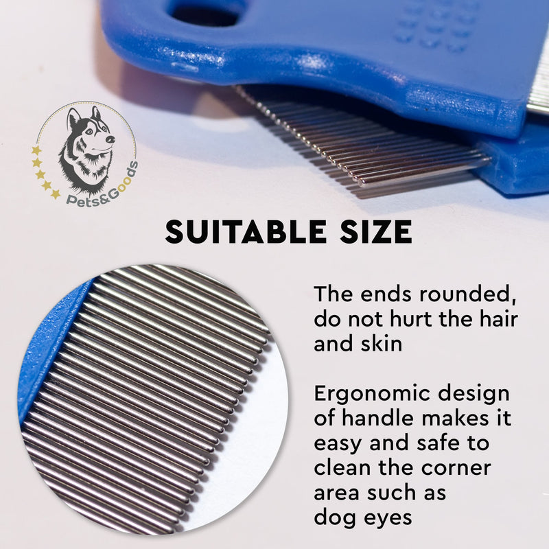 Dog Grooming Comb - Tear Stain and Mucus Remover - Gently Removes Eye Crust and Stains - Set of 2 - BeesActive Australia